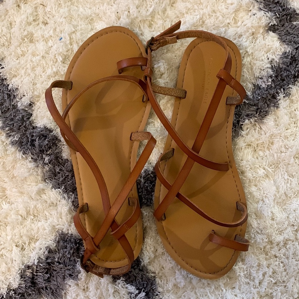 Brown Leather Strap Sandals